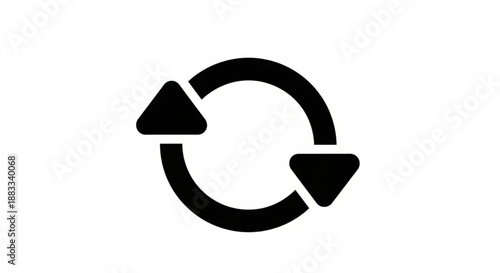 A minimalist vector graphic of a circular arrow icon symbolizing recycling and renewal