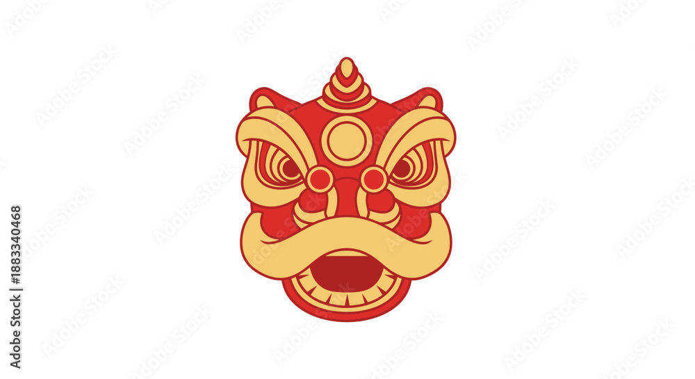 Obraz premium Traditional Asian Lion Dance Mask