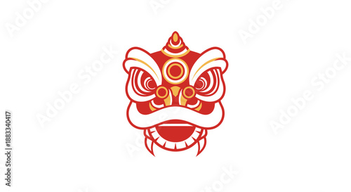 Traditional Asian Lion Dance Mask