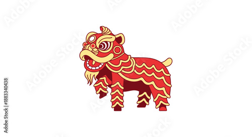 Traditional Chinese Lion Dance Costume Character