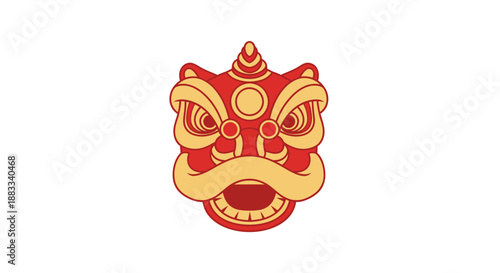 Traditional Asian Lion Dance Mask