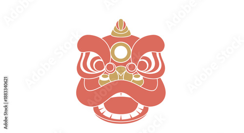 Traditional Asian Lion Dance Mask