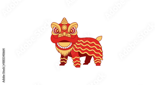 Traditional Chinese Lion Dance Costume Mask