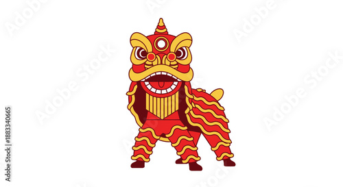 Traditional Chinese Lion Dance Costume