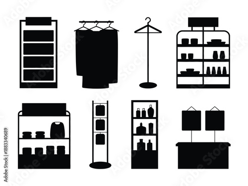 Retail display solutions isolated on white background, Vector, illustration