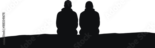 Couple Love Romance Togetherness Bond Silence Calm Night Shadow Sit Sitting Hill Horizon Moment Peace Intimacy Connection Relationship Together Unity Pair
