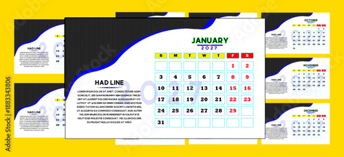 2027 desk calendar design #calenderdesign #graphic