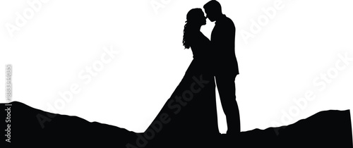 Love Romance Couple Kiss Silhouette Passion Intimacy Wedding Valentine Affection Tenderness Embrace Togetherness Forever Bond Dreamy Elegant Shadow Moment Unity Heartfelt Relationship