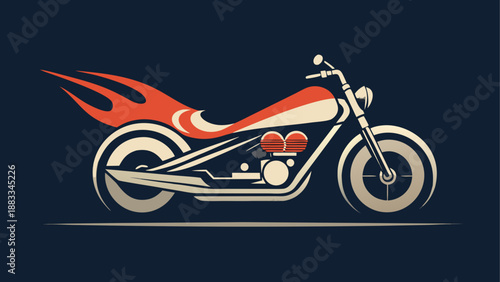 Stylish motorcycle with flame design