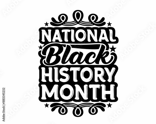 NATIONAL BLACK HISTORY MONTH vector illustration isolated on white background