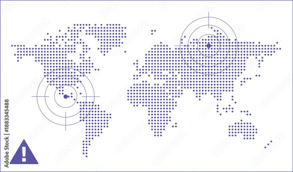 Fototapeta premium Global world map radar interface, dotted vector, technology HUD background 