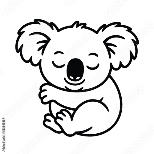 Cute koala bear isolated on white background, Vector, illustration