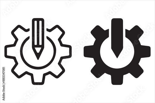 Customizefor banner and with glyph and line. black vector icons for Web UIaging design Vector illustrationsntings icon with glyph and line. black vector icons for Web UI on white background.