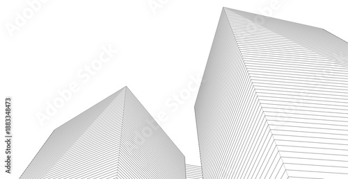 ​​abstract architecture 3d illustration background	
