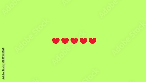 Red Heart Loading Animation on green screen