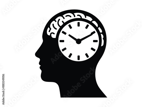 Time management and thought isolated on white background, Vector, illustration