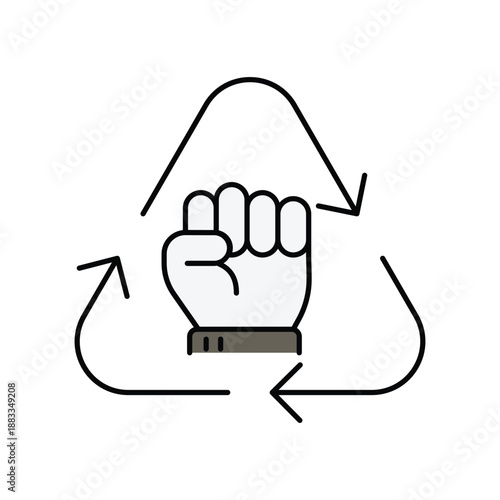 Resurgence  icon with white background vector stock illustration