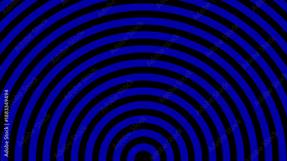 Naklejka premium Abstract Blue and Black Concentric Half Circle Curved Background