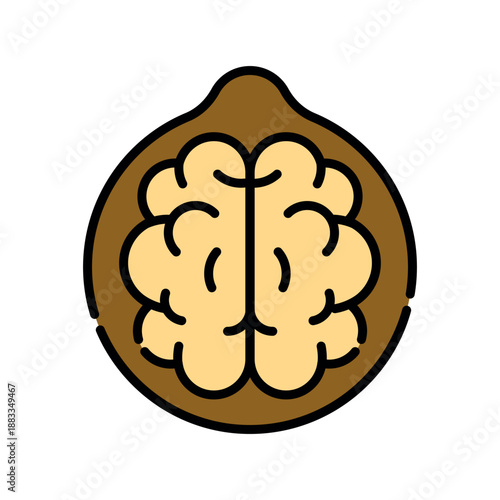 walnut color line icon.