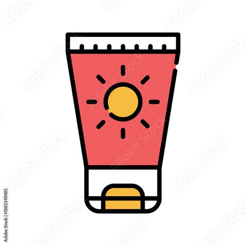 sunscreen color line icon.