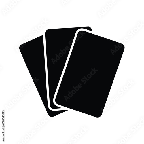 Three stacked playing cards with rounded corners, ideal for game design