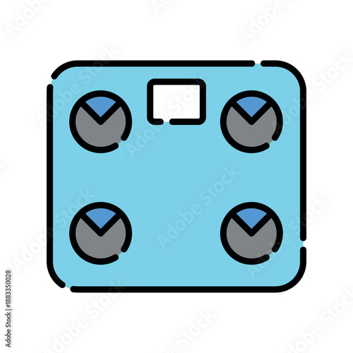 floor scale color line icon.