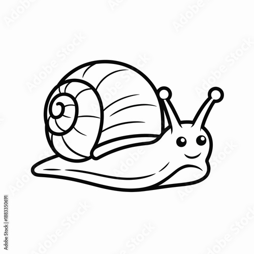Adorable snail on a journey isolated on white background, Vector, illustration