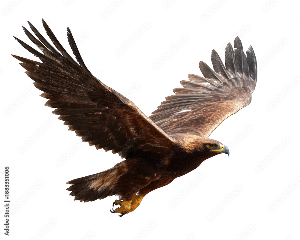 Obraz premium American bald eagle, Eagle Flying with Wide Open Wings, Eagle American flag