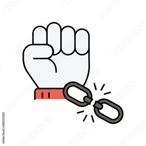Liberation  icon with white background vector stock illustration