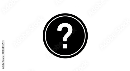A simple black and white vector graphic of a question mark in a circle