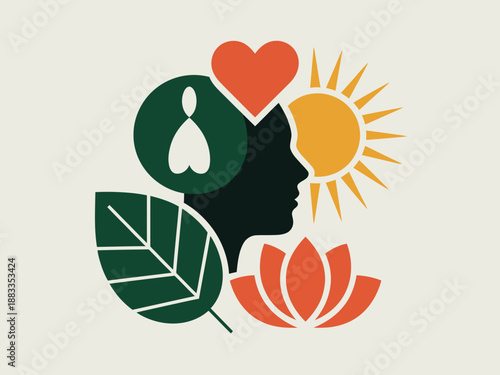 Symbol of love, nature, and warmth isolated on white background, Vector, illustration
