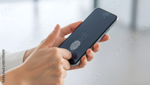 Wallpaper Mural Smartphone privacy and biometric authentication in a clean office setting Torontodigital.ca