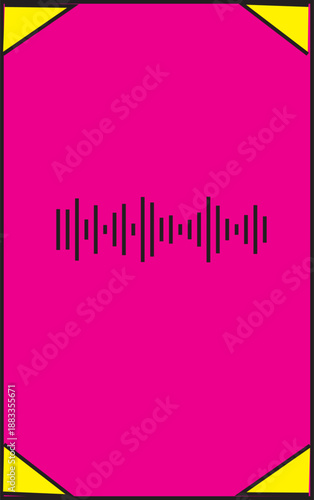 Vibrant pink sound wave graphic design