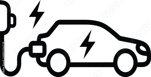 Electric vehicle charging station icon