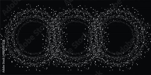 Abstract Digital Minimalism Vortex Background with Glowing White Dots and Deep Black Space