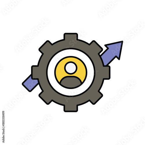 Self Development icon with white background vector stock illustration
