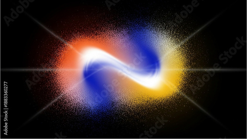 Vibrant Cosmic Collision Illustration Displaying Energy, Galaxy, Space, Nebula, and Stars from a Unique Cosmic Viewpoint