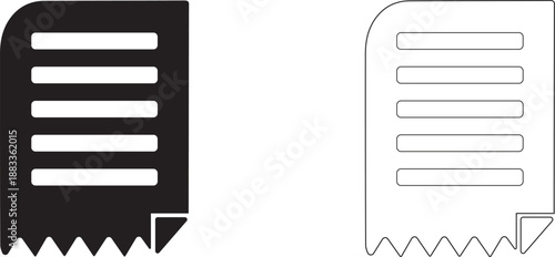 Receipt of acceptance of documents or funds with a fillable form. Vector template.