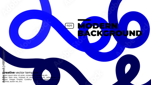Abstract Color Gradient Swirl Shapes Set. Vector Graphic with Wavy Lines in Blue Colors. Colorful Fluid Wave Pattern. Squiggly Design Element.Wavy shape with Colorful gradient. Vector illustration.