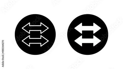 Two circular icons showing bidirectional arrows, representing exchange or transfer