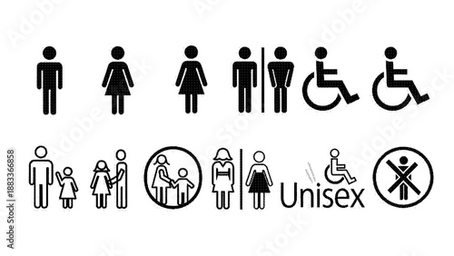 Collection of various human icons and silhouettes