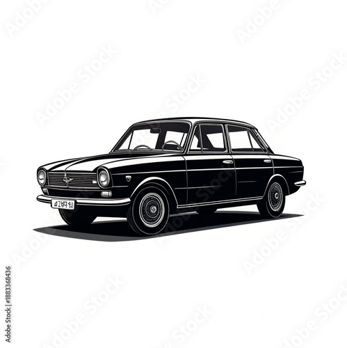 Vector art car illustration on white background.