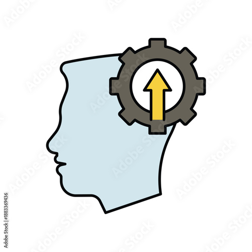 Self Improvement icon with white background vector stock illustration