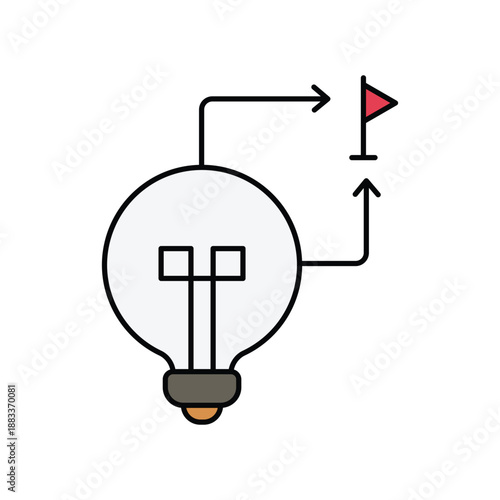 Realization  icon with white background vector stock illustration