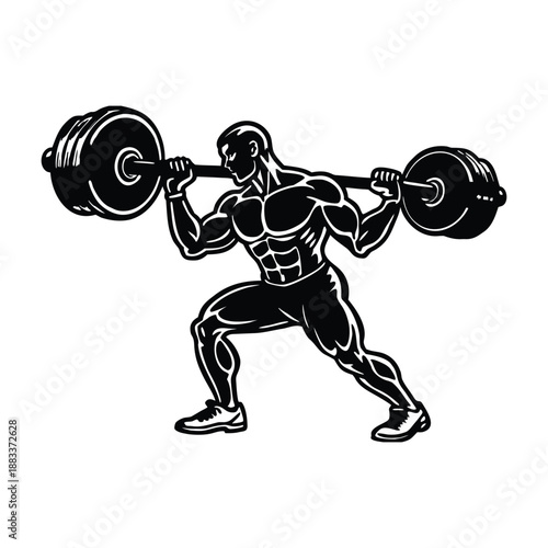 Man lifting weights silhouette