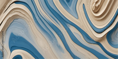 Colorful textured pattern of wooden tiles forming an abstract, organic design