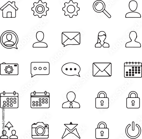 Social media and web icons set vector collection