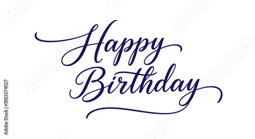 Happy Birthday elegant calligraphy design element.