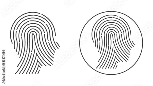 fingerprint in white background Engraved fingerprint pattern collection for security and design projects