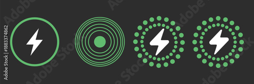 Wireless charging icon vector, battery energy symbols, wireless charging concept, power and energy indicators, vector graphics for web, apps, UI design, animation, mobile devices